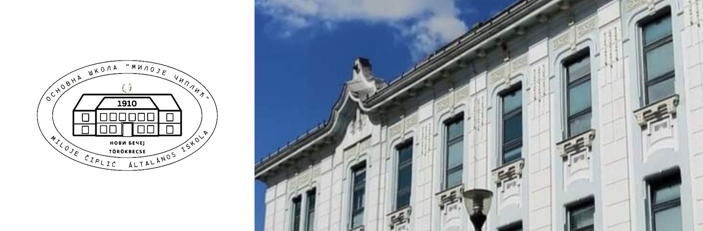 School Building Banner with School Logo (Zgrada škole – baner sa školskim logotipom)